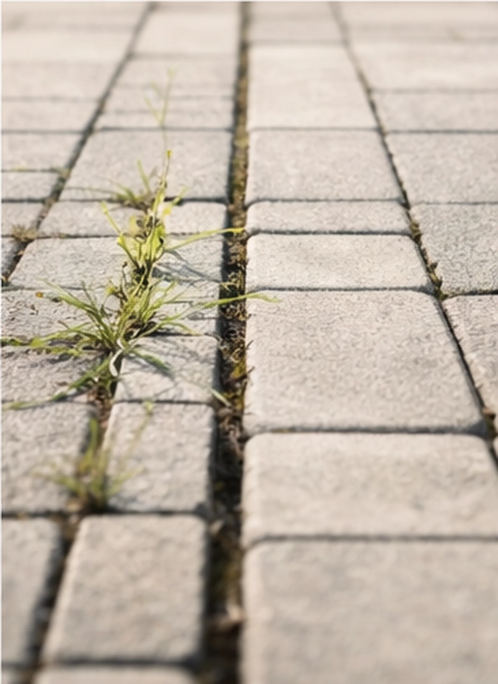 Detail: Pflasterfugen sauber, Unkraut entfernt